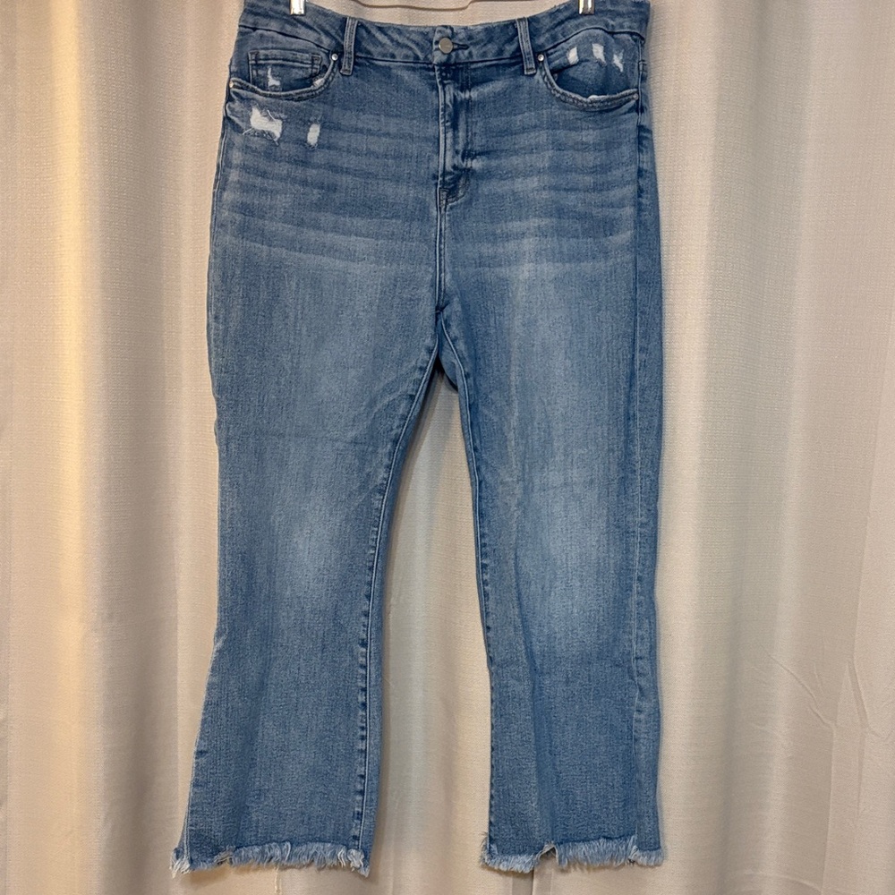 Stylish Distressed Blue Flare Jeans